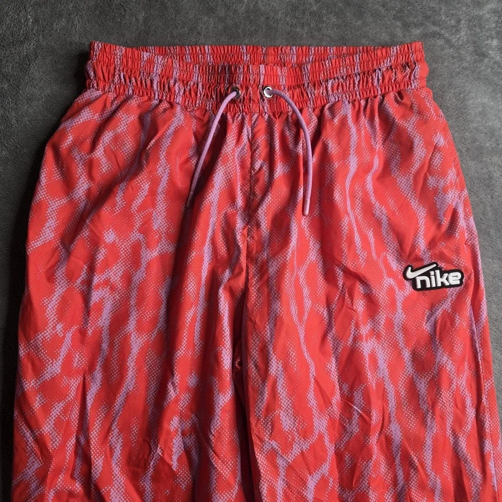 Nike Sportswear Woven Training Jogger Pants Women Small Orange Pink Animal Print